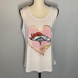 NFL Teens Apparel | White Pink & Gold Denver Broncos Tank Top Size XL